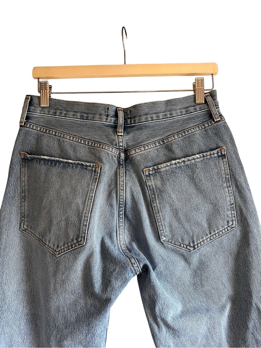 Agolde Light Wash High-Rise Straight Jeans - Picture 9 of 12